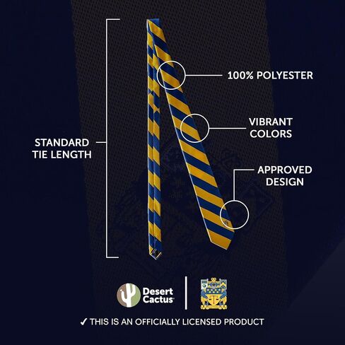 Desert Cactus Delta Upsilon Neck Tie Delta Upsilon Fraternity Greek Formal Occasion 100% Polyester Necktie with Logo, Officially Licensed (Style A) in Saudi Arabia