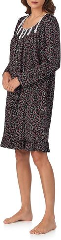 Eileen West Sleepwear & Loungewear for Women - 100% Cotton Peached Jersey Knit Collection - Long Sleeve Short Nightgown in Saudi Arabia
