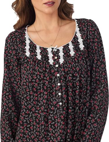 Eileen West Sleepwear & Loungewear for Women - 100% Cotton Peached Jersey Knit Collection - Long Sleeve Short Nightgown in Saudi Arabia
