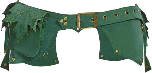 حقيبة خصر للجنسين من miccostumes من العصور الوسطى من Ren Faire وحزام وحزام وحقيبة أوراق القيقب (أخضر، L/XL) in Saudi Arabia