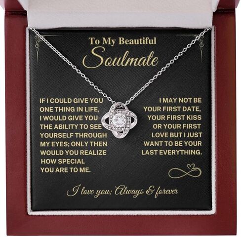 إلى My Soulmate Gift-Last Everything، قلادة عقدة الحب، أفضل أفكار هدايا عيد ميلاد ذات مغزى لرفيق الروح، مجوهرات نسائية رومانسية لذكرى زواجها in Saudi Arabia