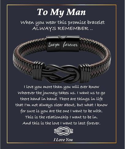 Gifts for Men Infinity Leather Bracelet for Dad New Daddy Husband Boyfriend Son Grandson Brother Nephew Uncle Brown Braided Engraved Leather Jewelry Gifts for Fathers Day Birthday Christmas in Saudi Arabia