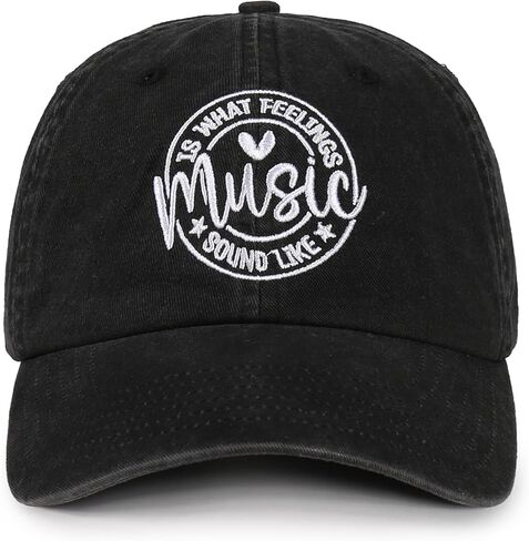 InnoBeta Music Lover Gifts for Men, Without Music Life Would B Flat, Adjustable Vintage Washed Cotton Embroidered Hat, for Music Teacher, Musician in Saudi Arabia