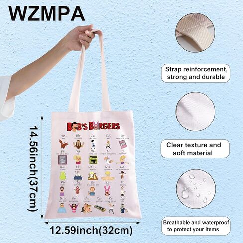 WZMPA Bob Family الأبجدية حمل حقيبة بوب المشجعين هدية ليندا وبوب حقيبة الكتف تينا وجين ولويس المشجعين هدية in Kuwait