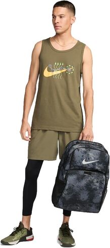 حقيبة ظهر Nike Brasilia للبالغين من الجنسين (كبير جدًا، 30 لتر) (رمادي حديدي/أسود/رمادي دخاني فاتح) in Saudi Arabia