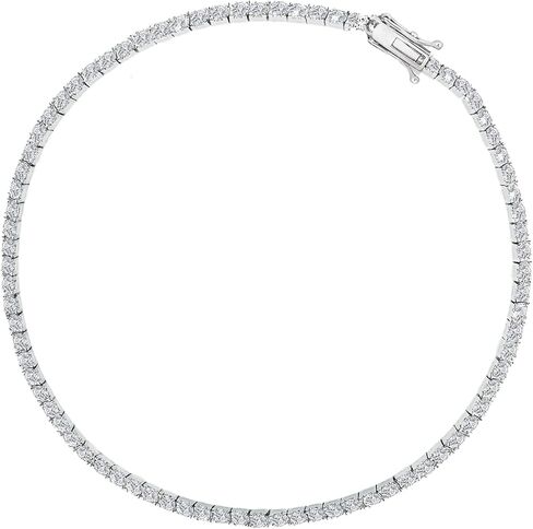 Ritastephens 925 Sterling Silver 4mm CZ Adjustable Tennis Anklet – Italian-Made Foot Chain Bracelet, 10-Inch Length, Nickel Free, Hypoallergenic, Durable Clasp, Stamped 925, Gift Box Included in Saudi Arabia