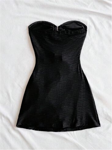 Milumia Women's Metal Flower Cut Out Tube Top Mini Dress Textured Sleeveless Bodycon Party Club Vacation Dresses in Saudi Arabia