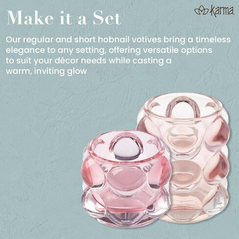 Karma, Lucia Hobnail Votive, Tea Lights Candle Holder, Glass Votive Candle Holders for Table Decorations, Baby Shower, Birthday Party, Weddings and Home Decor, Cobalt in Saudi Arabia