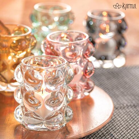 Karma, Lucia Hobnail Votive, Tea Lights Candle Holder, Glass Votive Candle Holders for Table Decorations, Baby Shower, Birthday Party, Weddings and Home Decor, Cobalt in Saudi Arabia