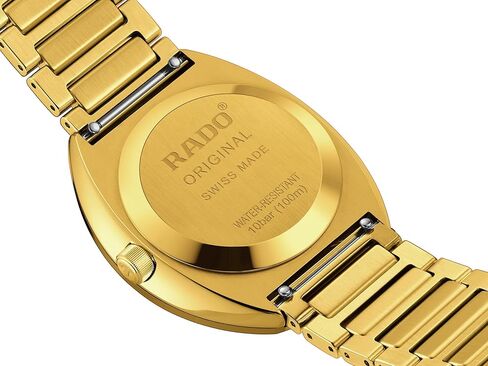 Rado - DiaStar Original Automatic - Men - Swiss Watch - Ultra-Shiny Yellow Gold couloured Ceramos and PVD Coated Stainless-Steel Case - Sapphire Crystal and 11 Light Blue Cubic Zirconia on a diamond powder decoration - 80 hours of Power reserve - Automati in Saudi Arabia
