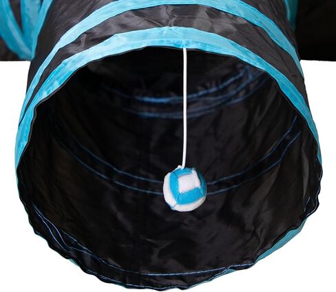 أنفاق Cat Tunnel 2 Way Cat للقطط الداخلية ، نفق Pet Cat Pet Cat Histten مع ، أنابيب القط القابلة للطي وأنابيب للقطط ، جرو ، كيتي ، هريرة ، أرنب (Blue & Black) in Kuwait