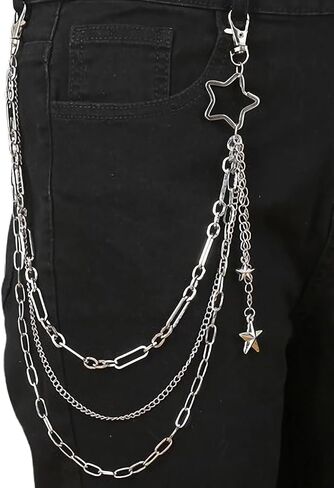 Pants Chain for Men Women, Versatile for Waist, Jeans Pants Wallet Bag Trendy Hip-Hop Decoration Clothing Accessory Belt Chains in Kuwait