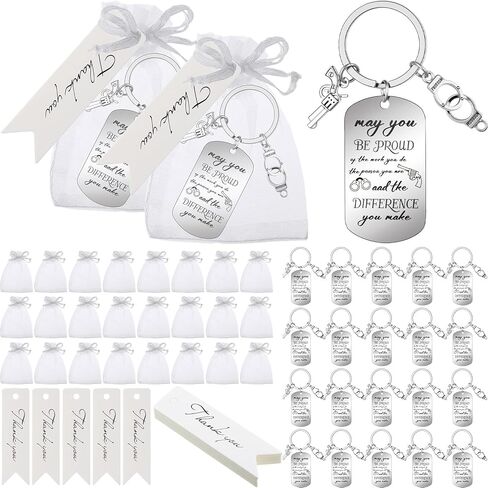 Landical 72 Pcs Police Officer Theme Appreciation Gifts Bulk for Men Academy Graduation Accessories Keychains Organza Bags in Saudi Arabia
