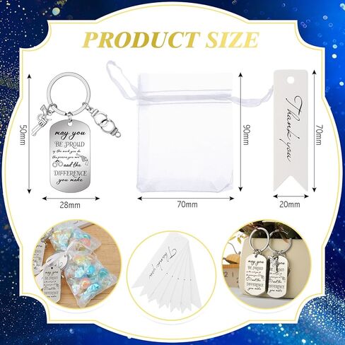 Landical 72 Pcs Police Officer Theme Appreciation Gifts Bulk for Men Academy Graduation Accessories Keychains Organza Bags in Saudi Arabia