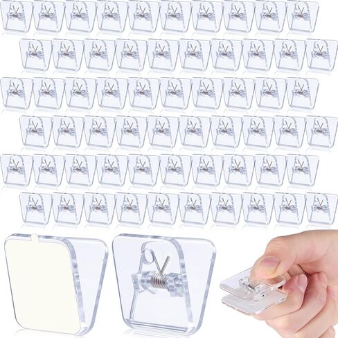 28 Pcs Colorful Self Adhesive Clips Wall Clips for Hanging Sticky Clips Flag Hanger for Wall Photo Clips for Paper Teachers Double Sided Adhesive Spring Clips for Poster Home Office Rope in Saudi Arabia
