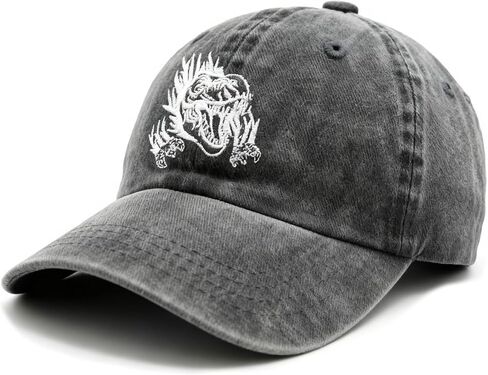 Waldeal Cute Boys' Dinosaur Hat, Adjustable Embroidered Washed Dad Hat Kids Ballcap in Kuwait