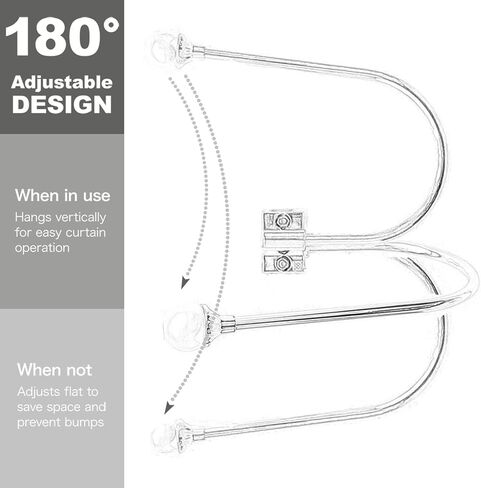 INUSO® Upgraded Adjustable Gold Curtain Holdbacks, 2-Pack – Elegant Handcrafted Metal Holders with Strong Grip for Heavy Curtains, Adjustable Angle for Flexibility and Convenience in Saudi Arabia