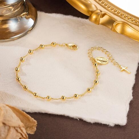 Naiswan 14K أساور مطلية بالذهب للنساء أساور مطرزة مطلية بالذهب للنساء سوار متقاطع للنساء اندماج عناصر متعددة سوار مريم العذراء للنساء 7 + 2 بوصة in Saudi Arabia