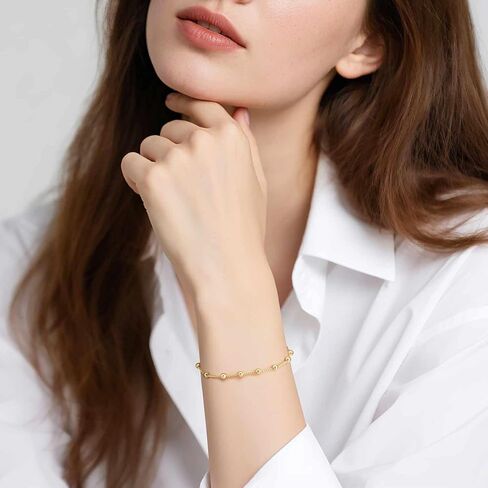 Naiswan 14K أساور مطلية بالذهب للنساء أساور مطرزة مطلية بالذهب للنساء سوار متقاطع للنساء اندماج عناصر متعددة سوار مريم العذراء للنساء 7 + 2 بوصة in Saudi Arabia