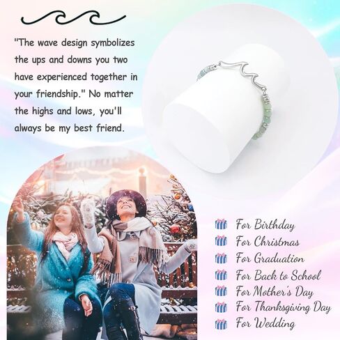 Birthday Gifts for Her Women, Unique Wave Bracelets for Happy Birthday 18th, 21st, 30th, 40th, 50th, 60th Birthday Gifts Ideas for Women Bestie Friend Sister Mom Daughter Wife Grandma Aunt in Saudi Arabia