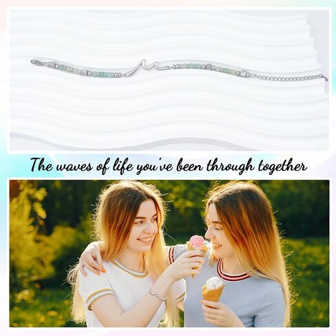Birthday Gifts for Her Women, Unique Wave Bracelets for Happy Birthday 18th, 21st, 30th, 40th, 50th, 60th Birthday Gifts Ideas for Women Bestie Friend Sister Mom Daughter Wife Grandma Aunt in Saudi Arabia