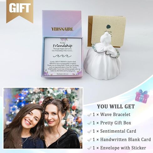 Birthday Gifts for Her Women, Unique Wave Bracelets for Happy Birthday 18th, 21st, 30th, 40th, 50th, 60th Birthday Gifts Ideas for Women Bestie Friend Sister Mom Daughter Wife Grandma Aunt in Saudi Arabia