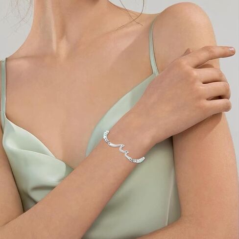 Birthday Gifts for Her Women, Unique Wave Bracelets for Happy Birthday 18th, 21st, 30th, 40th, 50th, 60th Birthday Gifts Ideas for Women Bestie Friend Sister Mom Daughter Wife Grandma Aunt in Saudi Arabia