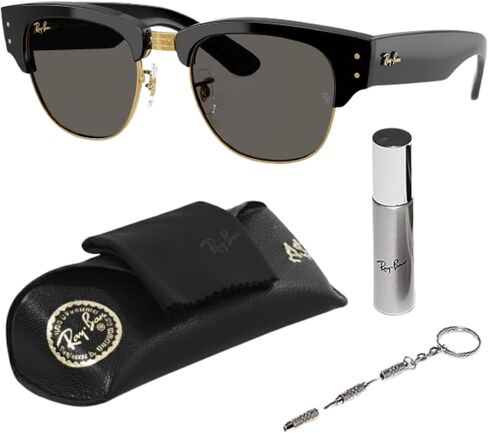 Ray-Ban RB0316S MEGA CLUBMASTER BLACKED OUT COLLECTION Square Shaped Sunglasses with Official RAYBAN Eyewear Kit in Saudi Arabia