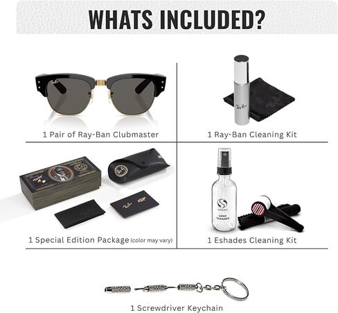 Ray-Ban RB0316S MEGA CLUBMASTER BLACKED OUT COLLECTION Square Shaped Sunglasses with Official RAYBAN Eyewear Kit in Saudi Arabia