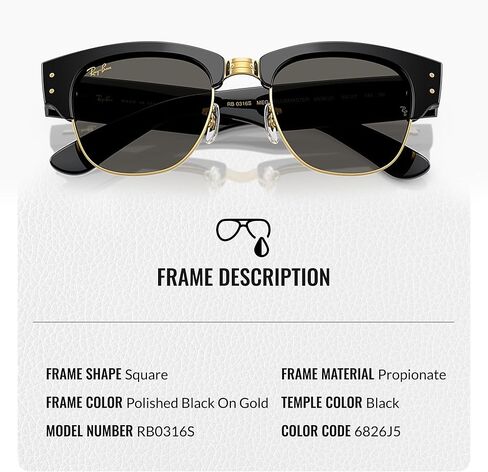 Ray-Ban RB0316S MEGA CLUBMASTER BLACKED OUT COLLECTION Square Shaped Sunglasses with Official RAYBAN Eyewear Kit in Saudi Arabia