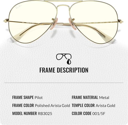 Ray-Ban RB3025 AVIATOR CLEAR EVOLVE Pilot Shaped Sunglasses for Men & Women with Official RAYBAN Eyewear Kit in Saudi Arabia