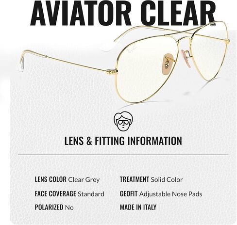 Ray-Ban RB3025 AVIATOR CLEAR EVOLVE Pilot Shaped Sunglasses for Men & Women with Official RAYBAN Eyewear Kit in Saudi Arabia