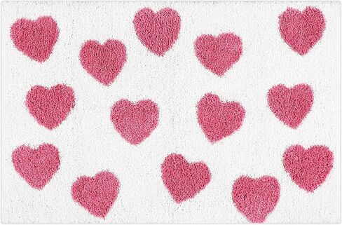سجادة حمام Tinideya Valentine Heart لديكور الحمام، سجاد حمام عيد الحب لقلب الحب ماص وغير قابل للانزلاق وقابل للغسل لديكور الحمام المنزلي، 20 × 32 بوصة (أحمر) in Saudi Arabia