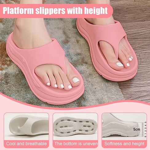 Unisex Open Toe Flip Flops Thong Sandals Lightweight Adjustable Beach Casual Walking Slides for Everyday Use Pool Party(Pink,7-7.5) in Saudi Arabia