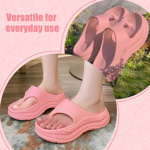 Unisex Open Toe Flip Flops Thong Sandals Lightweight Adjustable Beach Casual Walking Slides for Everyday Use Pool Party(Pink,7-7.5) in Saudi Arabia