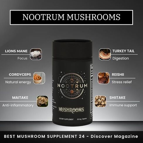 Mushrooms, 1 Month Supply of Capsules: Containing Lion's Mane, Cordyceps, Reishi and More. in Saudi Arabia