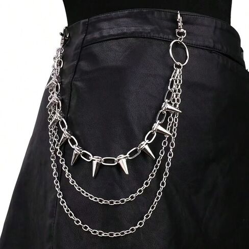 Triple Layer Rivet Waist Chain for Men Pants Decoration Accessory in Saudi Arabia