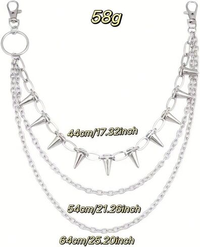 Triple Layer Rivet Waist Chain for Men Pants Decoration Accessory in Saudi Arabia