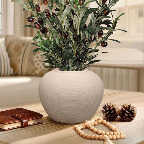 Tall Ceramic Vase 12 Inch Neutral Textured Vase,Cream Ceramic Vase for Home Decor,Farmhouse Tall Ceramic Flower Vase for Dining Table,Living Room,Kitchen,Bedroom,Entryway in Saudi Arabia