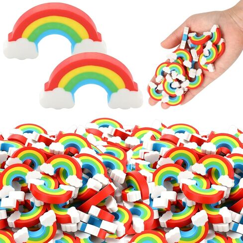 Rainbow Erasers Bulk Cute Mini 3D Erasers St. Patrick's Day Erasers Classroom Erasers for Kids Novelty Pencil Eraser for Party Favors Kids Students Teacher Rewarding Gift Goodie Bags Fillers (30 pcs) in Saudi Arabia