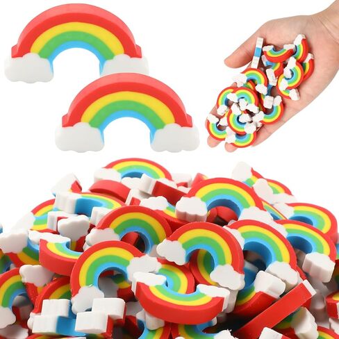 Rainbow Erasers Bulk Cute Mini 3D Erasers St. Patrick's Day Erasers Classroom Erasers for Kids Novelty Pencil Eraser for Party Favors Kids Students Teacher Rewarding Gift Goodie Bags Fillers (30 pcs) in Saudi Arabia