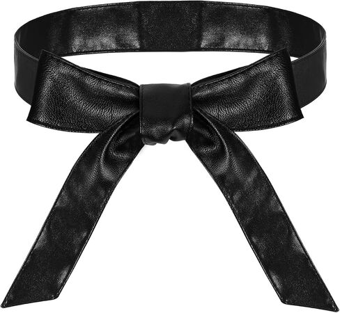 Obi Belts for Women, 70.87in PU Leather Belt Long Sash Women OBI Waist Band Waistband Belts Overcoat Belt Replacement for Dress Coat, Black in Saudi Arabia