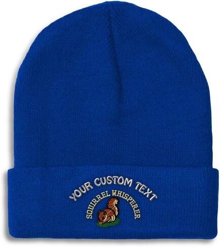 Speedy Pros Beanies for Men Squirrel Whisperer Embroidery Skull Cap Winter Hats for Women Acrylic One Size in Saudi Arabia