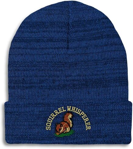 Speedy Pros Beanies for Men Squirrel Whisperer Embroidery Skull Cap Winter Hats for Women Acrylic One Size in Saudi Arabia