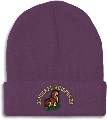 Speedy Pros Beanies for Men Squirrel Whisperer Embroidery Skull Cap Winter Hats for Women Acrylic One Size in Saudi Arabia