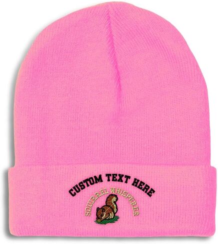 Speedy Pros Beanies for Men Squirrel Whisperer Embroidery Skull Cap Winter Hats for Women Acrylic One Size in Saudi Arabia