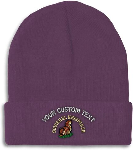 Speedy Pros Beanies for Men Squirrel Whisperer Embroidery Skull Cap Winter Hats for Women Acrylic One Size in Saudi Arabia