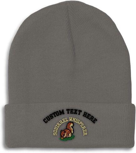Speedy Pros Beanies for Men Squirrel Whisperer Embroidery Skull Cap Winter Hats for Women Acrylic One Size in Saudi Arabia