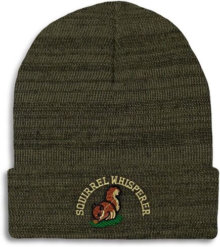 Speedy Pros Beanies for Men Squirrel Whisperer Embroidery Skull Cap Winter Hats for Women Acrylic One Size in Saudi Arabia