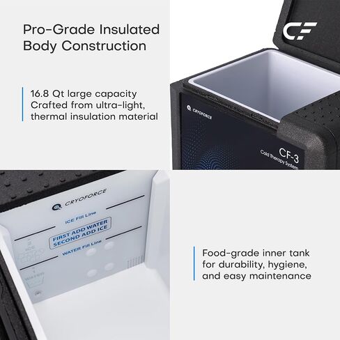 CF-3 Pro Cold Therapy Machine, 16.8QT Large-Capacity Ice Therapy System for Full Knee & Shoulder Coverage, Programmable Recovery System for ACL, TKR & Sports Training in Kuwait